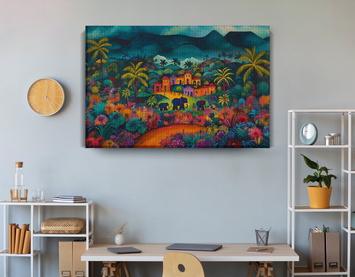 Haitian Village Landscape Caribbean wall art view 18