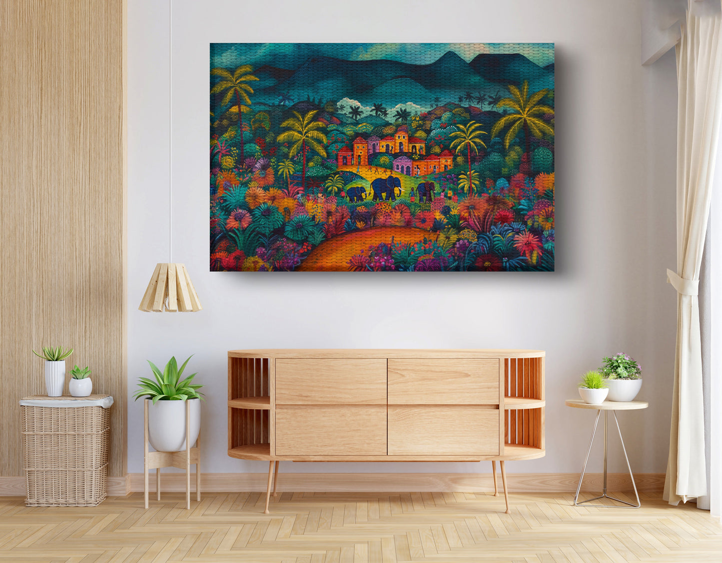 Haitian Village Landscape Caribbean wall art view 14