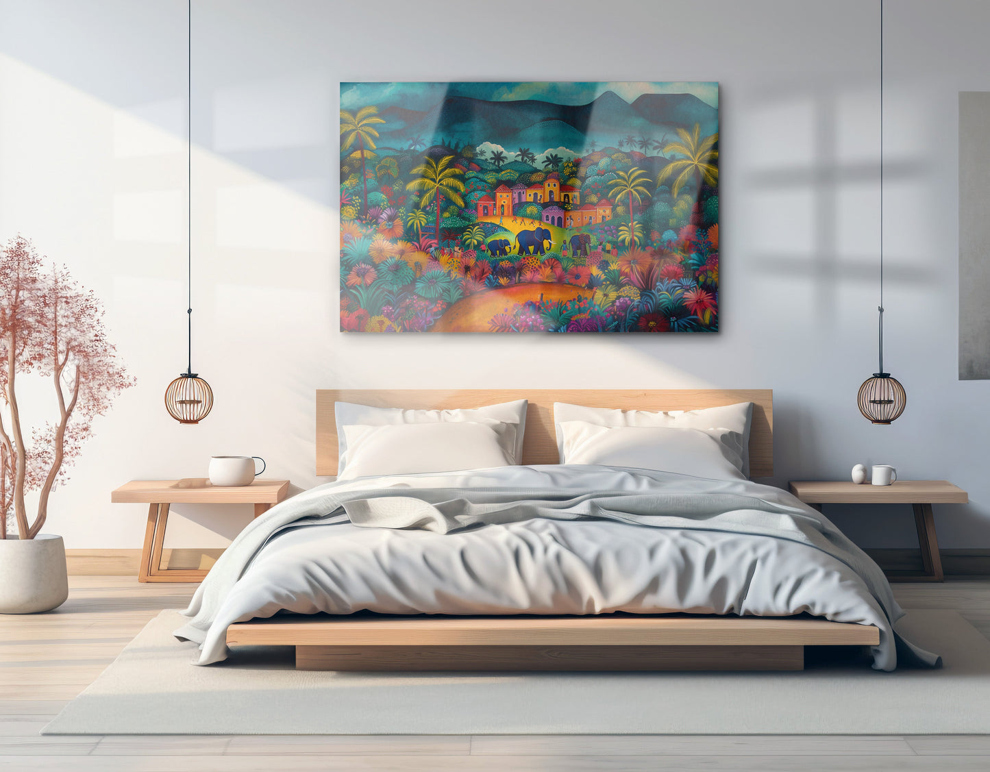 Haitian Village Landscape Caribbean wall art view 21