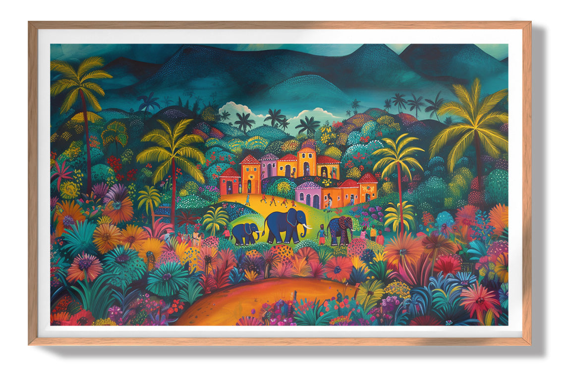 Haitian Village Landscape Caribbean wall art view 79