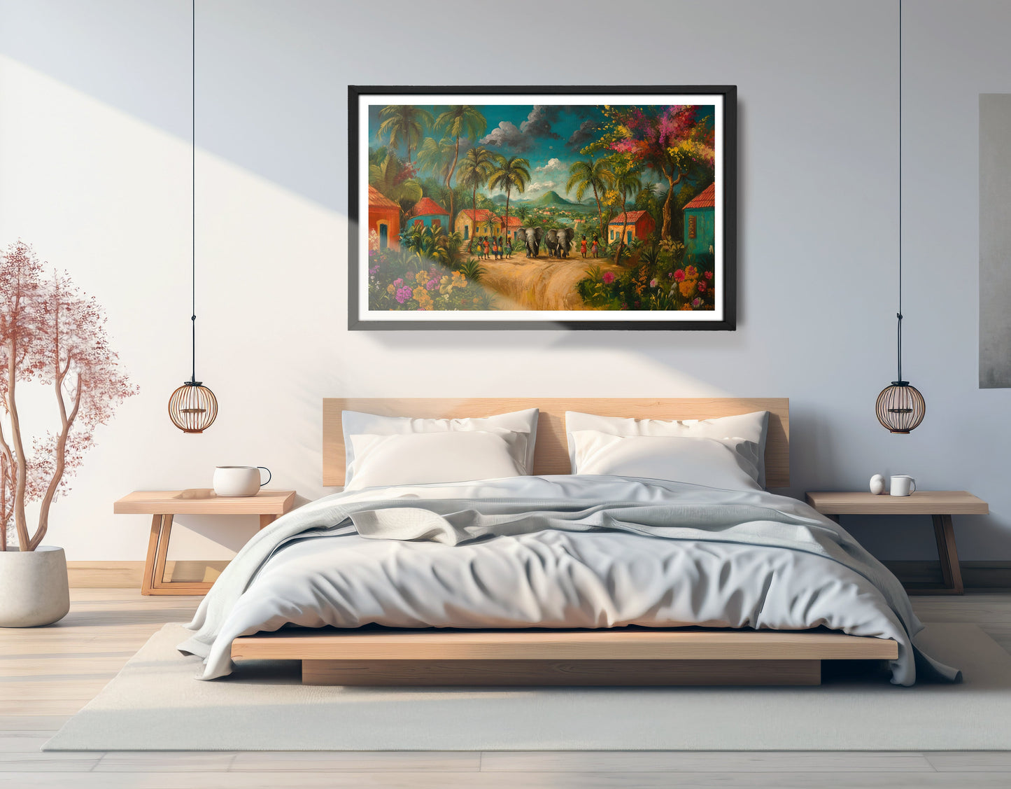 Tropical Village Road Black Caribbean wall art view 69