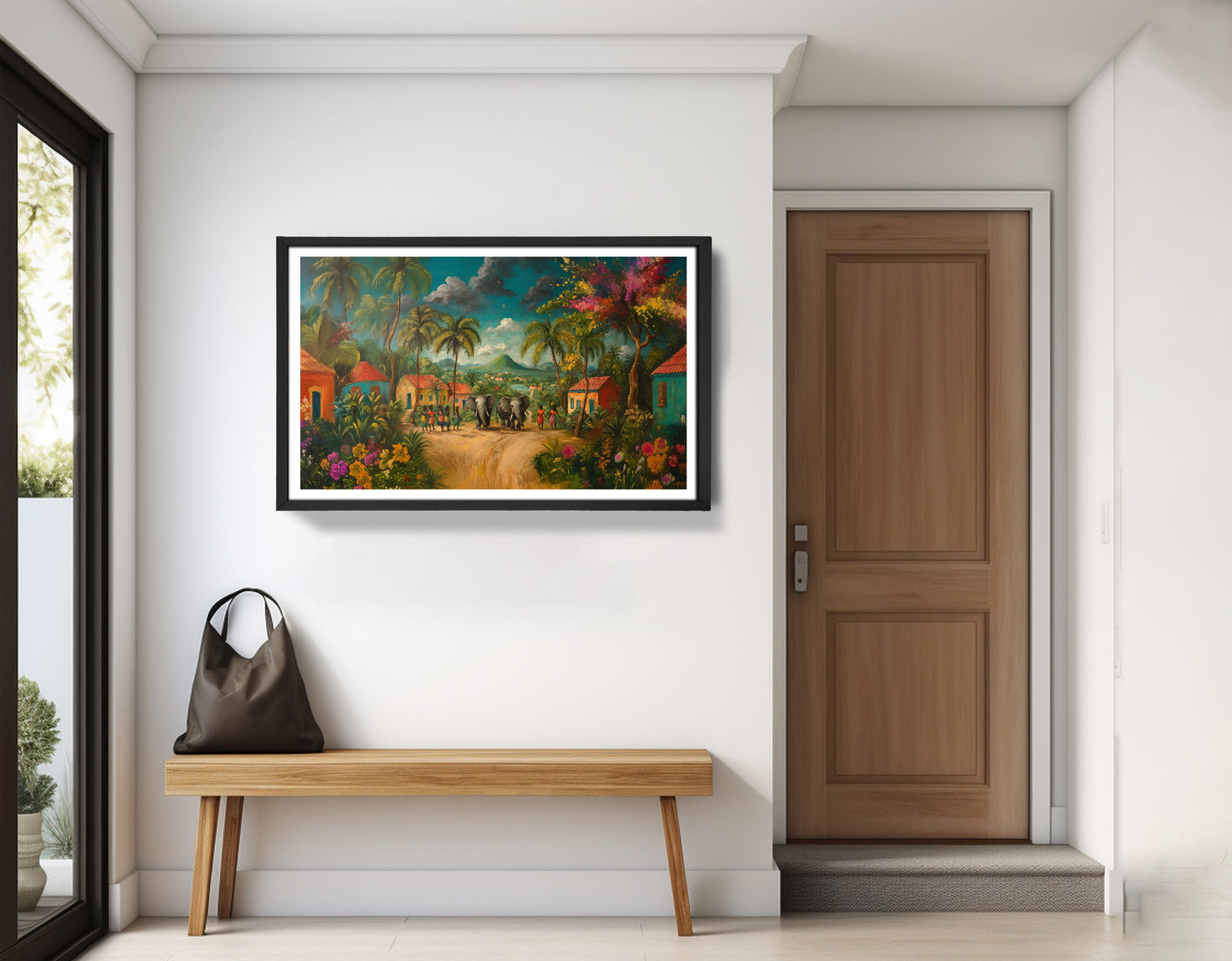 Tropical Village Road Black Caribbean wall art view 71