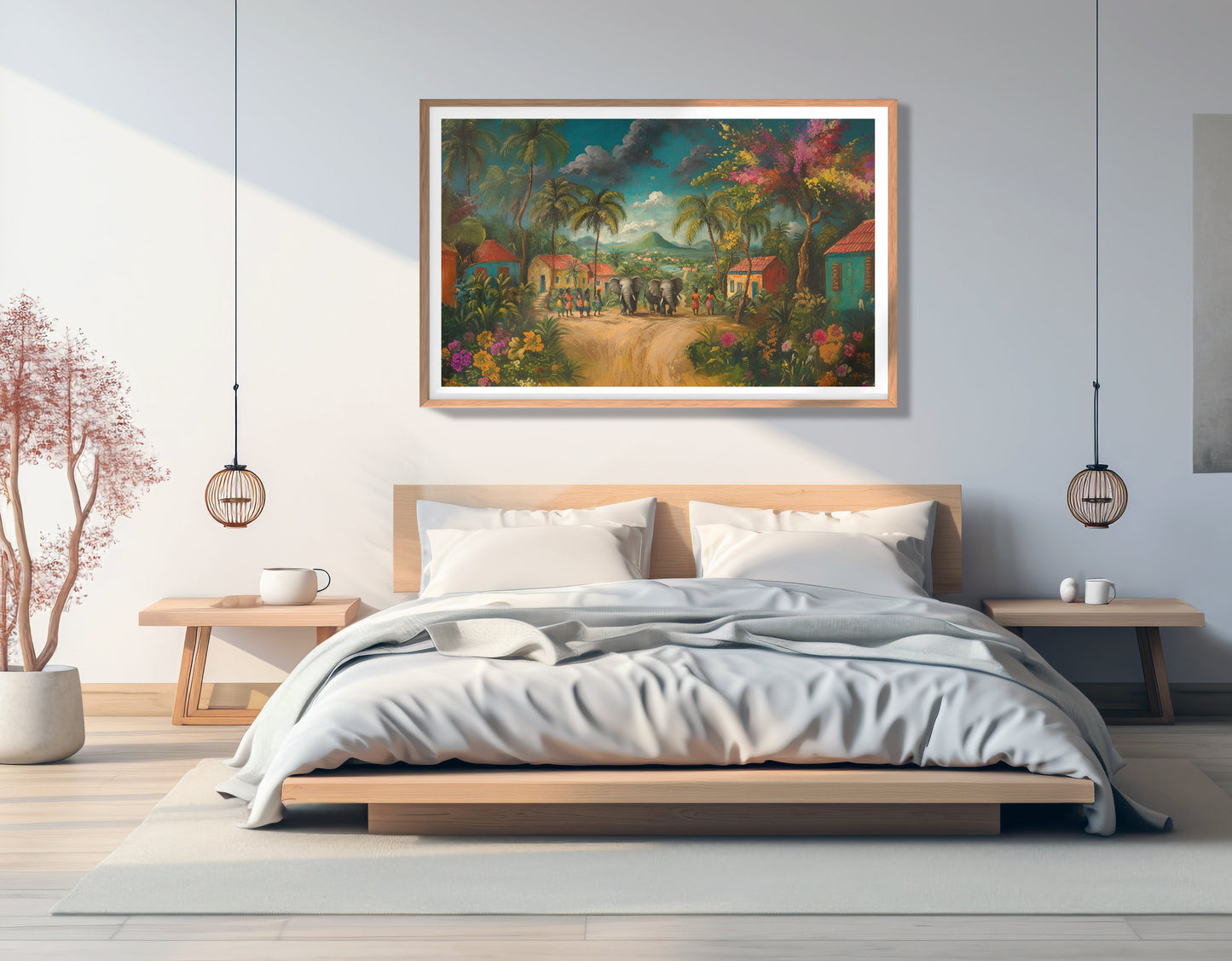 Tropical Village Road Black Caribbean wall art view 81