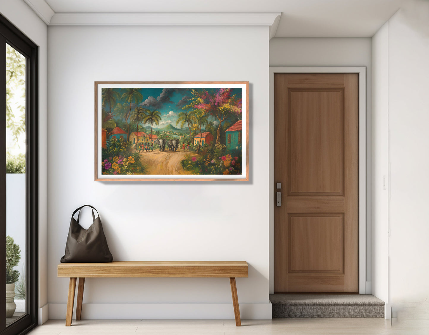 Tropical Village Road Black Caribbean wall art view 83
