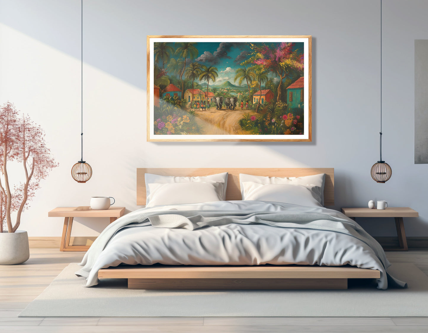 Tropical Village Road Black Caribbean wall art view 75