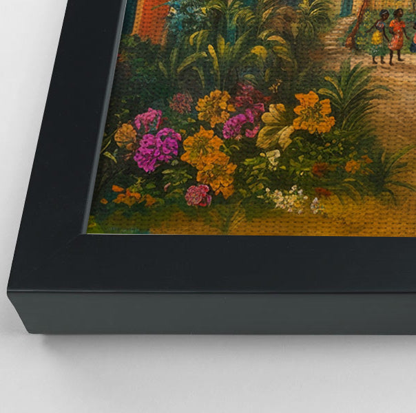 Tropical Village Road Black Caribbean wall art view 28
