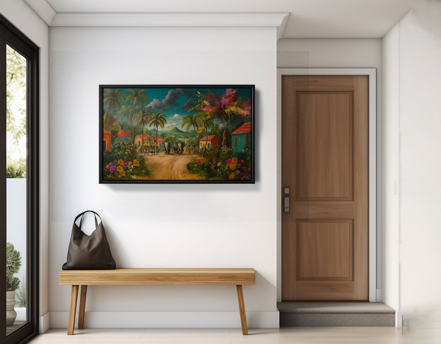 Tropical Village Road Black Caribbean wall art view 29