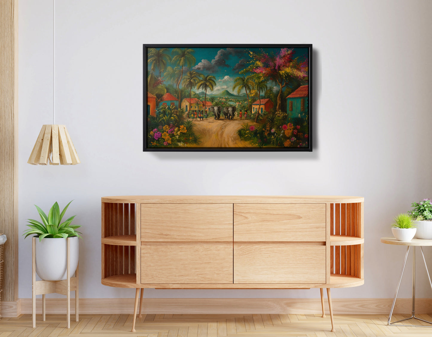Tropical Village Road Black Caribbean wall art view 26