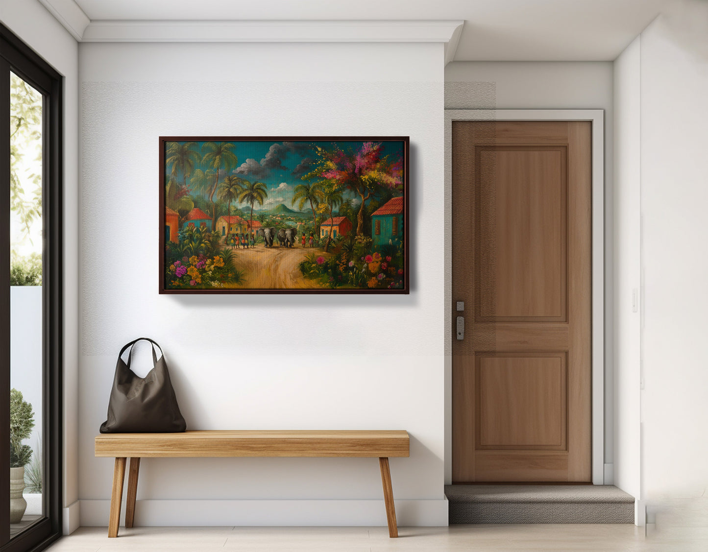 Tropical Village Road Black Caribbean wall art view 35