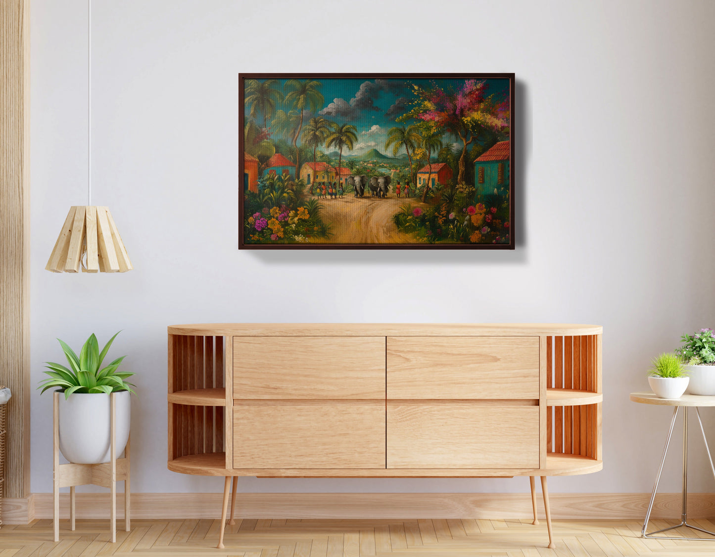Tropical Village Road Black Caribbean wall art view 32