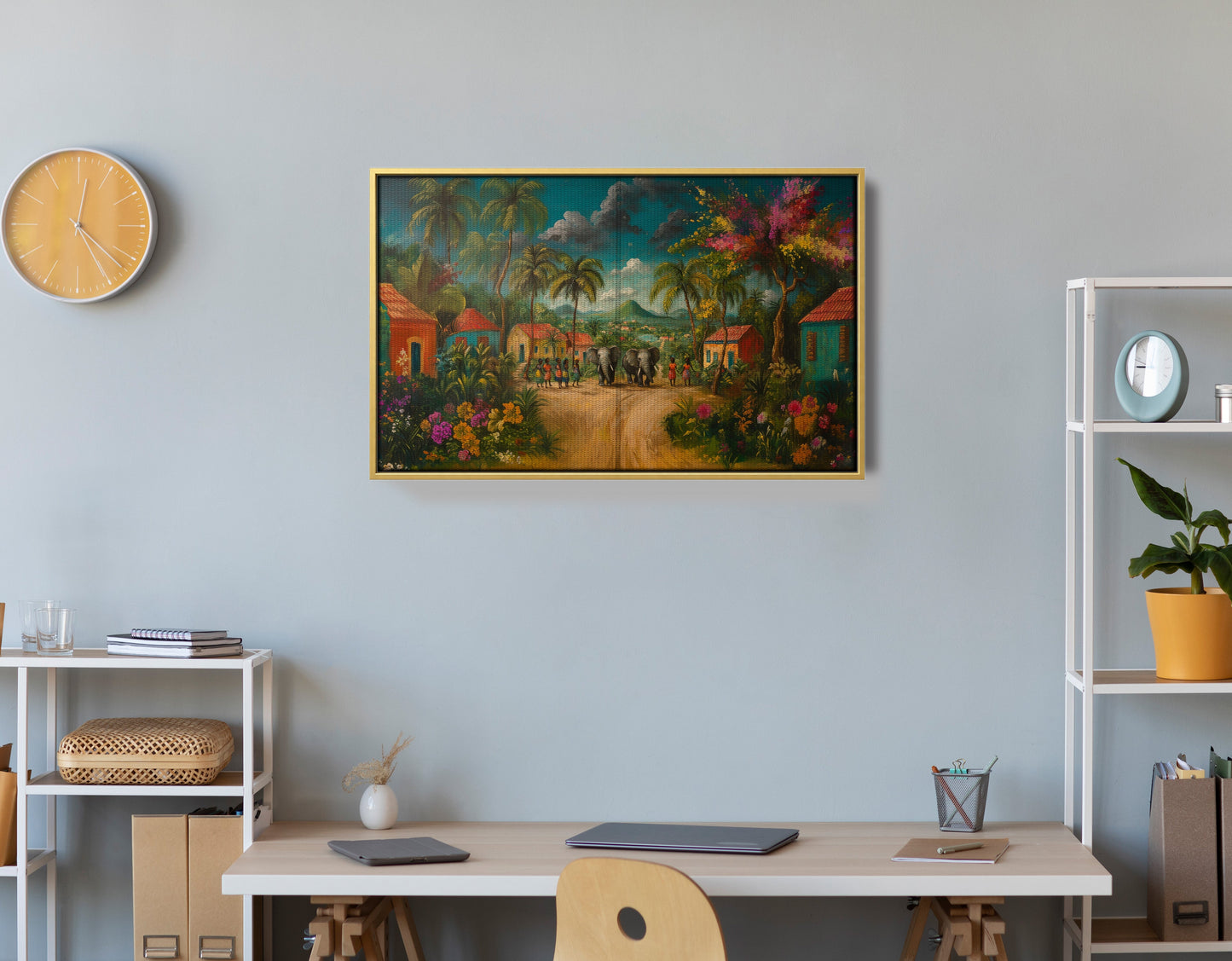 Tropical Village Road Black Caribbean wall art view 42
