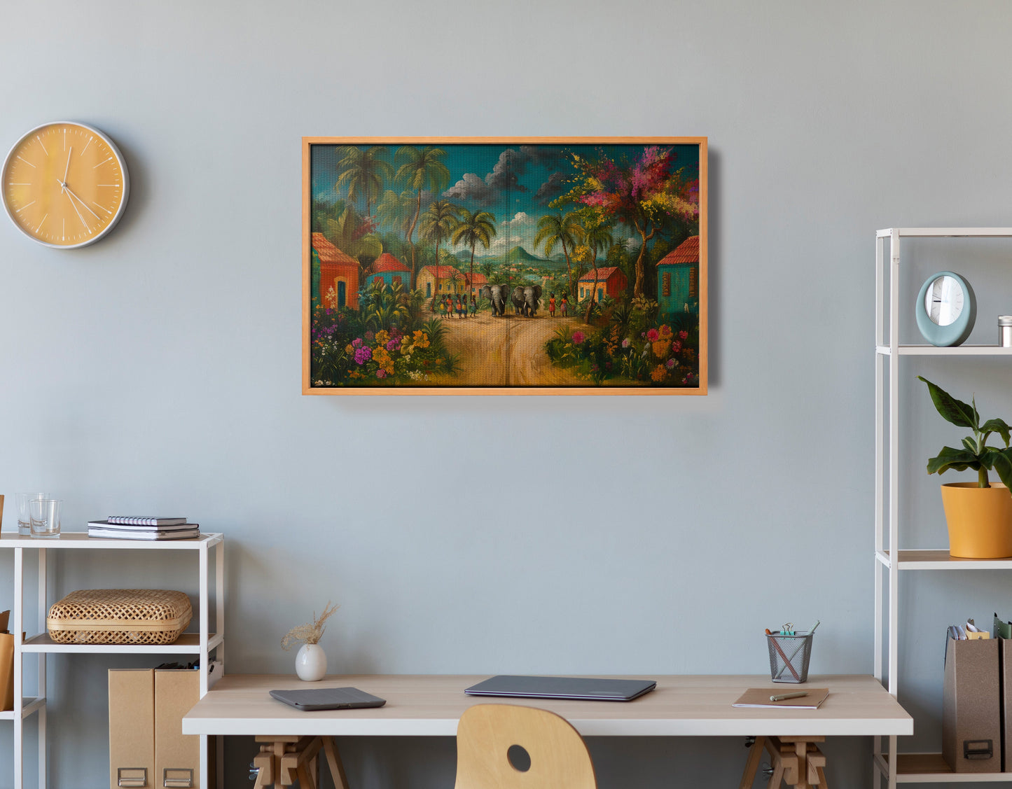 Tropical Village Road Black Caribbean wall art view 48