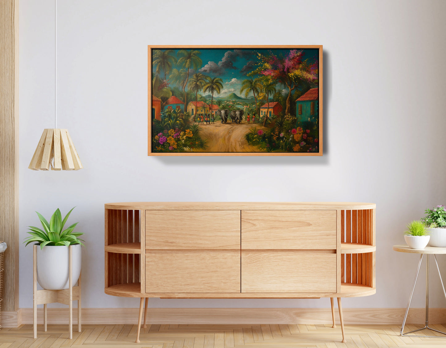 Tropical Village Road Black Caribbean wall art view 44
