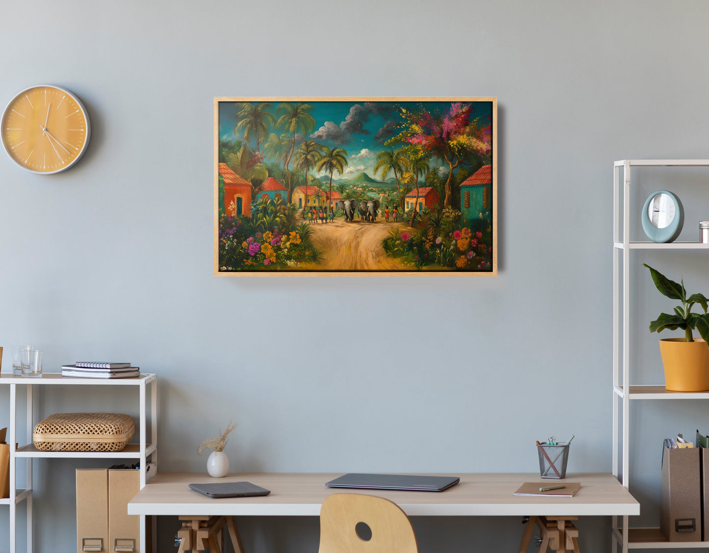 Tropical Village Road Black Caribbean wall art view 54