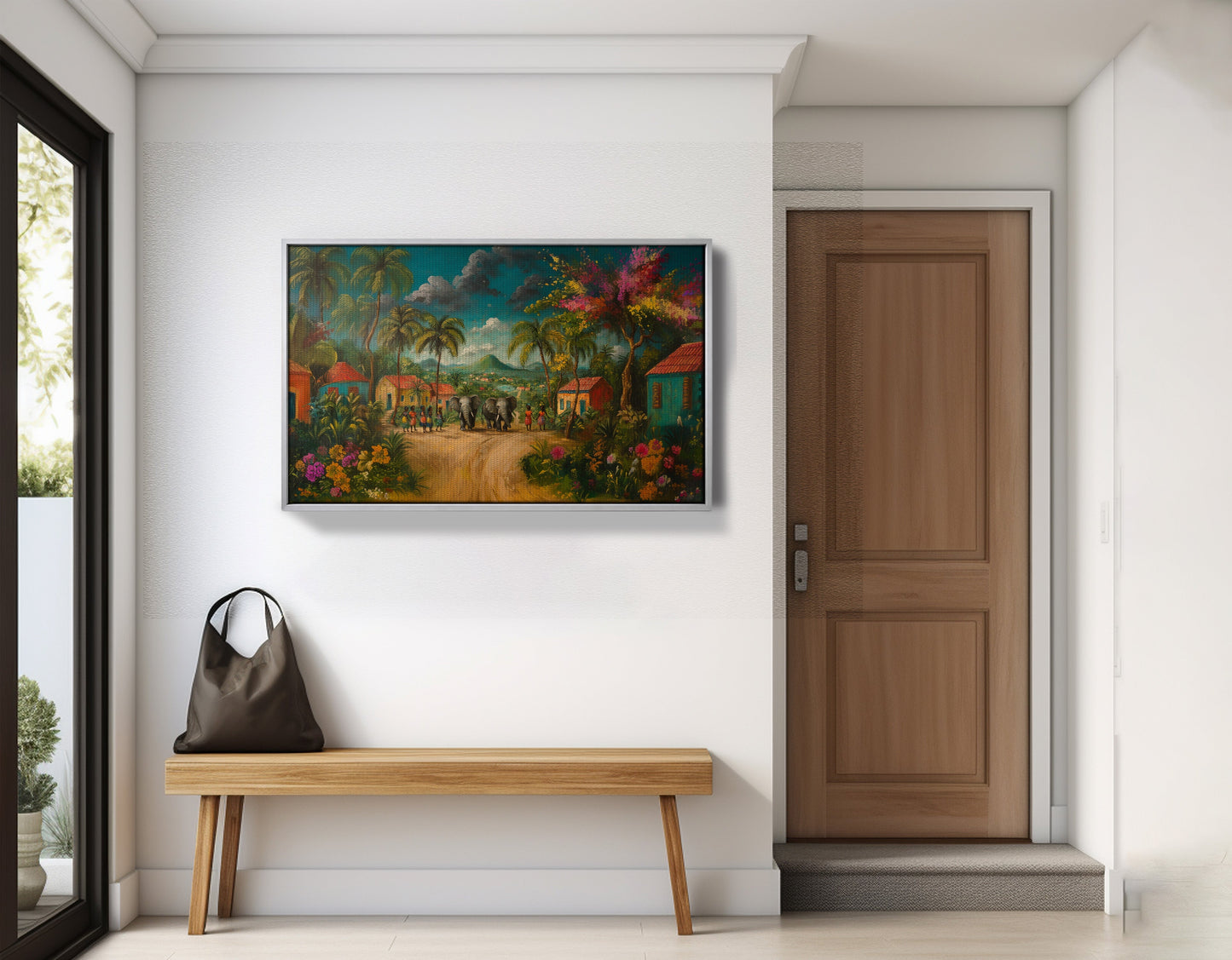 Tropical Village Road Black Caribbean wall art view 59