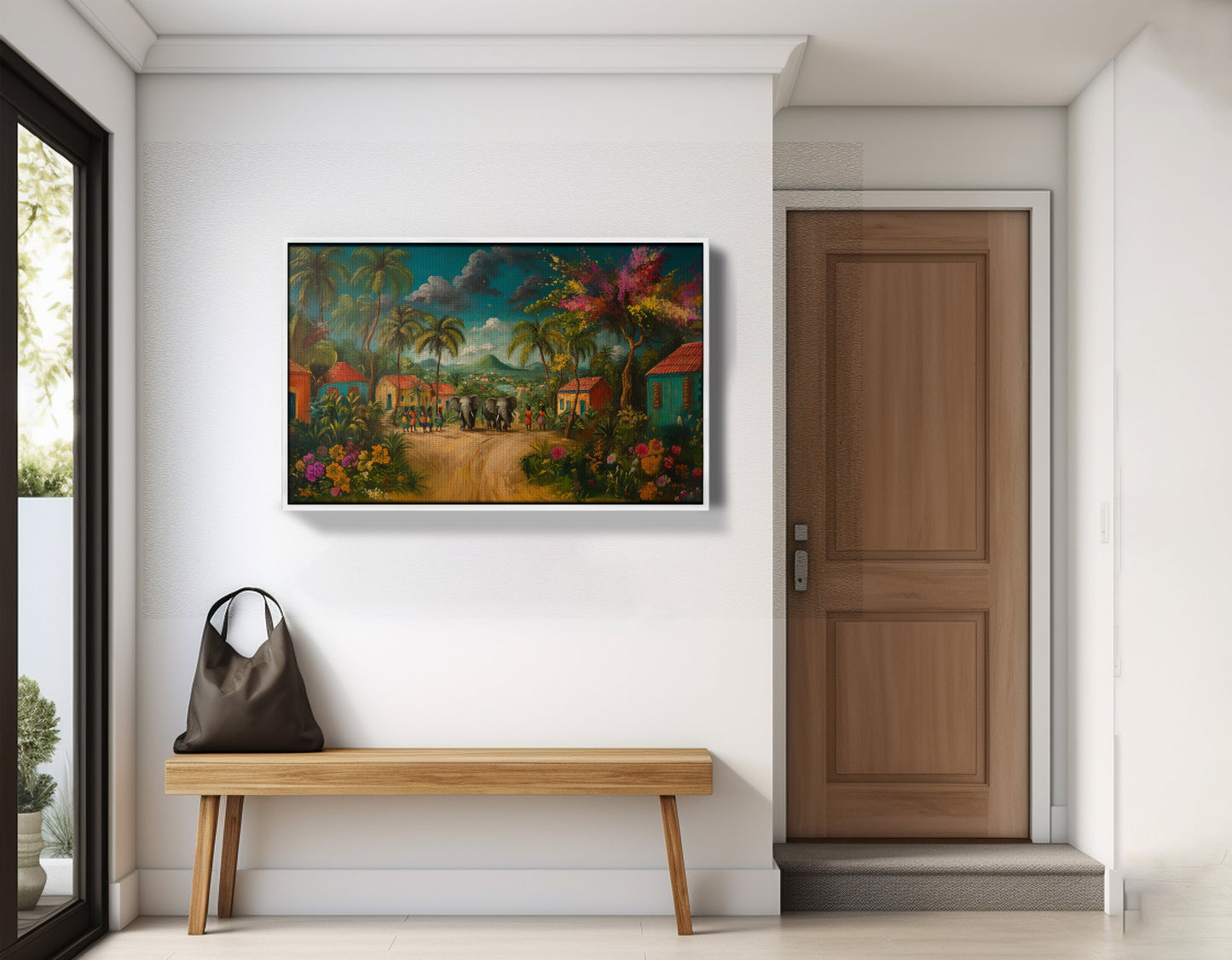 Tropical Village Road Black Caribbean wall art view 65