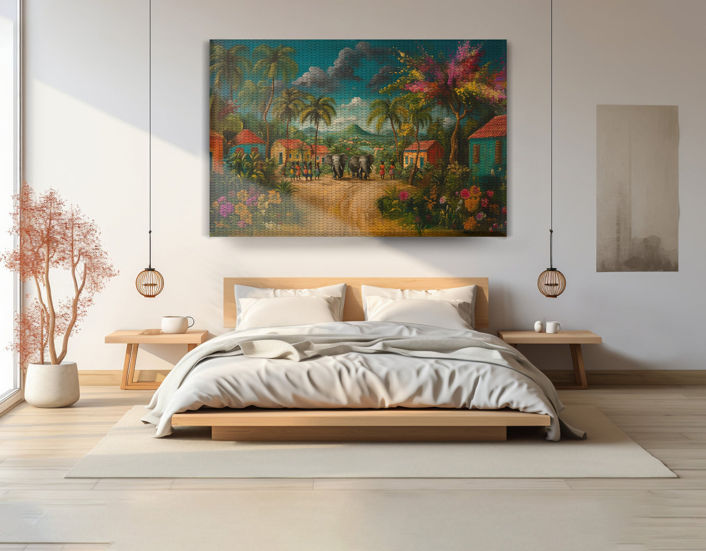 Tropical Village Road Black Caribbean wall art view 15