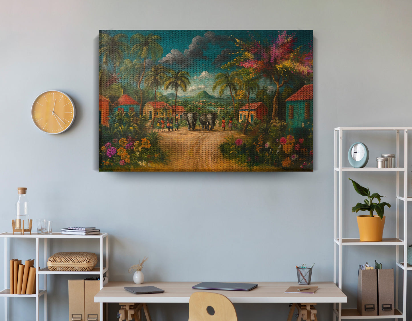 Tropical Village Road Black Caribbean wall art view 18