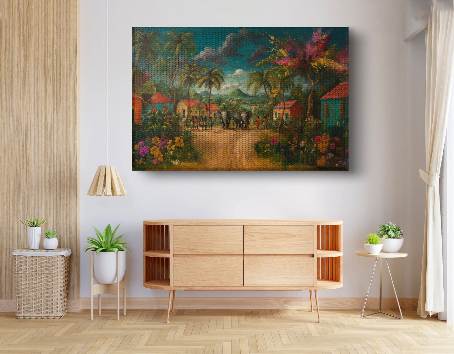 Tropical Village Road Black Caribbean wall art view 14
