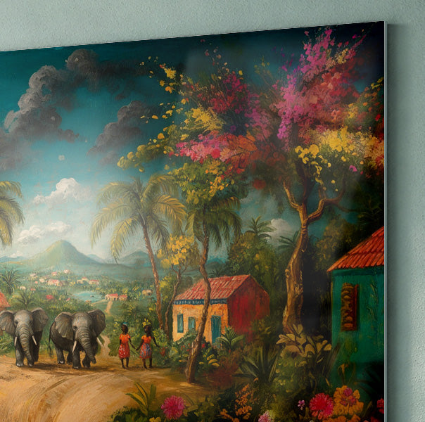 Tropical Village Road Black Caribbean wall art view 22