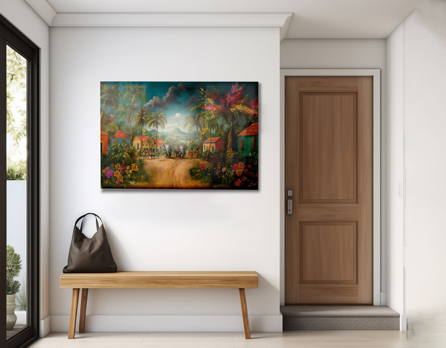 Tropical Village Road Black Caribbean wall art view 23