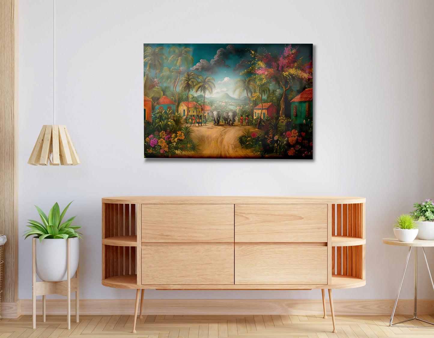 Tropical Village Road Black Caribbean wall art view 20