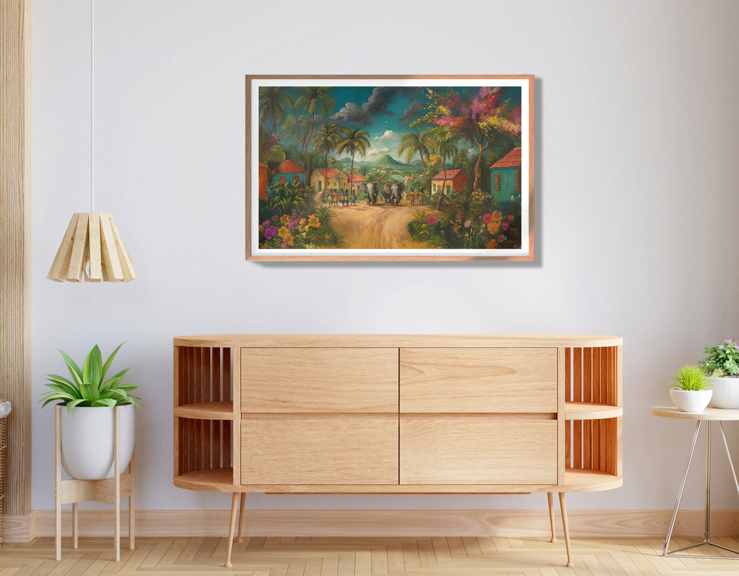 Tropical Village Road Black Caribbean wall art view 80
