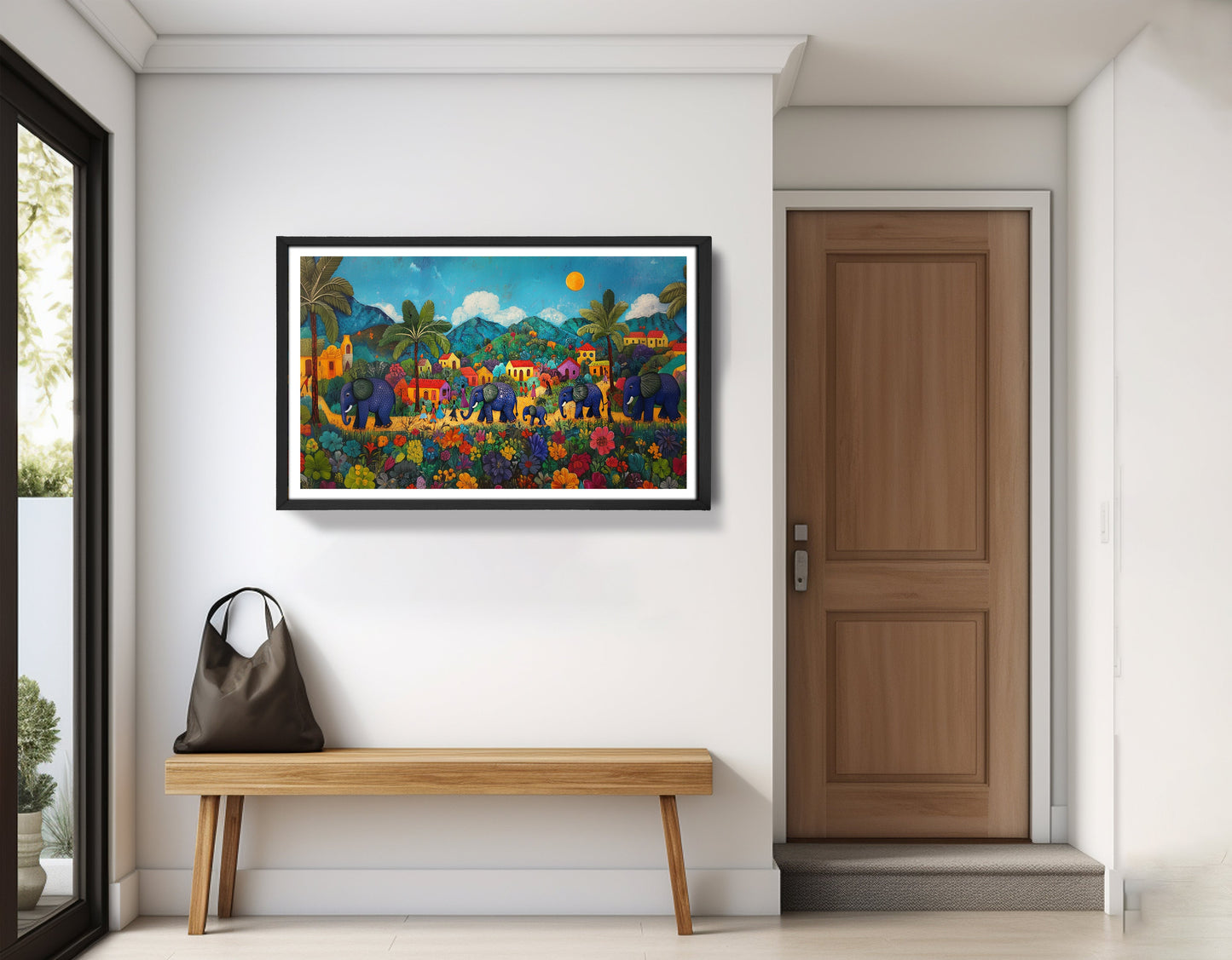 Tropical Village Elephant Caribbean wall art view 71