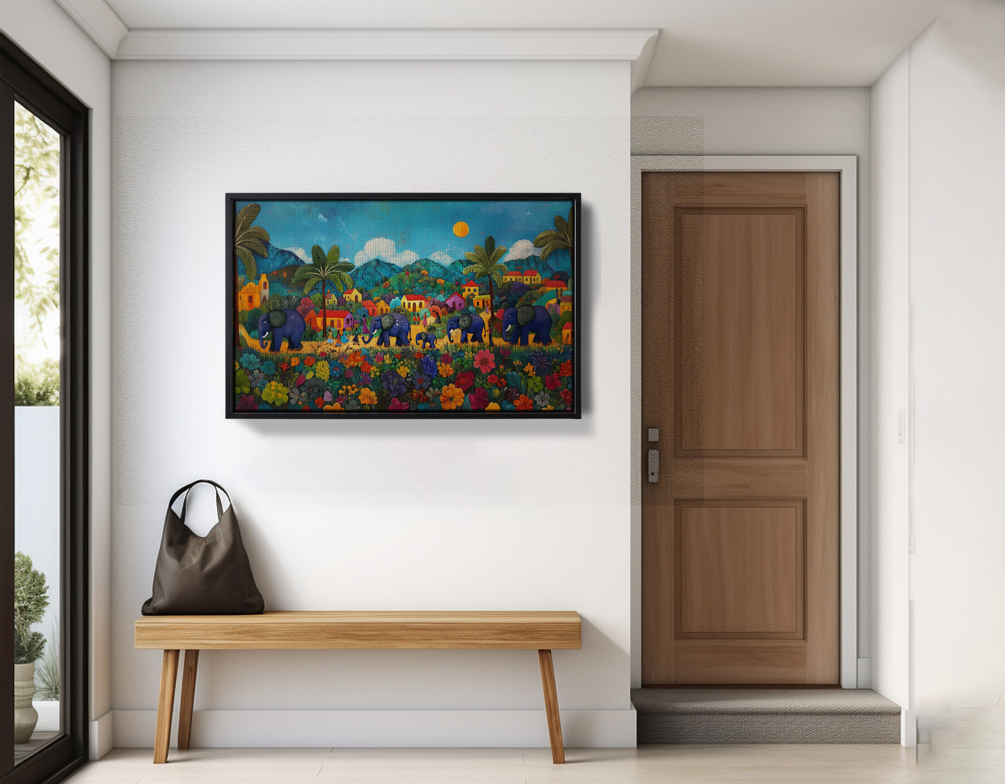 Tropical Village Elephant Caribbean wall art view 29