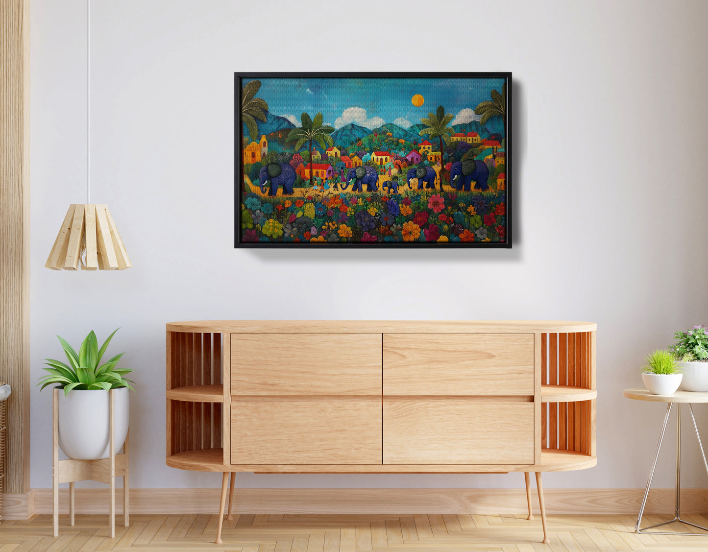 Tropical Village Elephant Caribbean wall art view 26