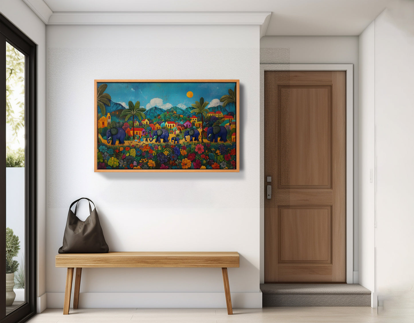 Tropical Village Elephant Caribbean wall art view 47