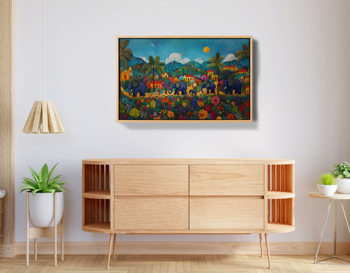 Tropical Village Elephant Caribbean wall art view 50