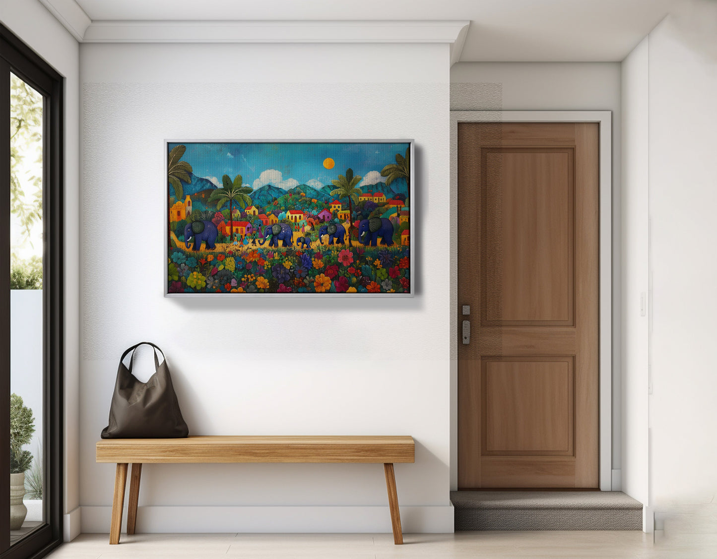 Tropical Village Elephant Caribbean wall art view 59