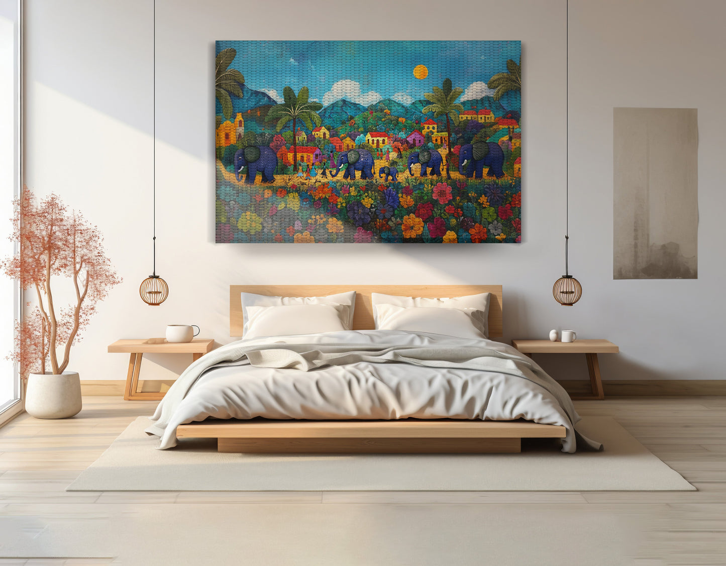 Tropical Village Elephant Caribbean wall art view 15