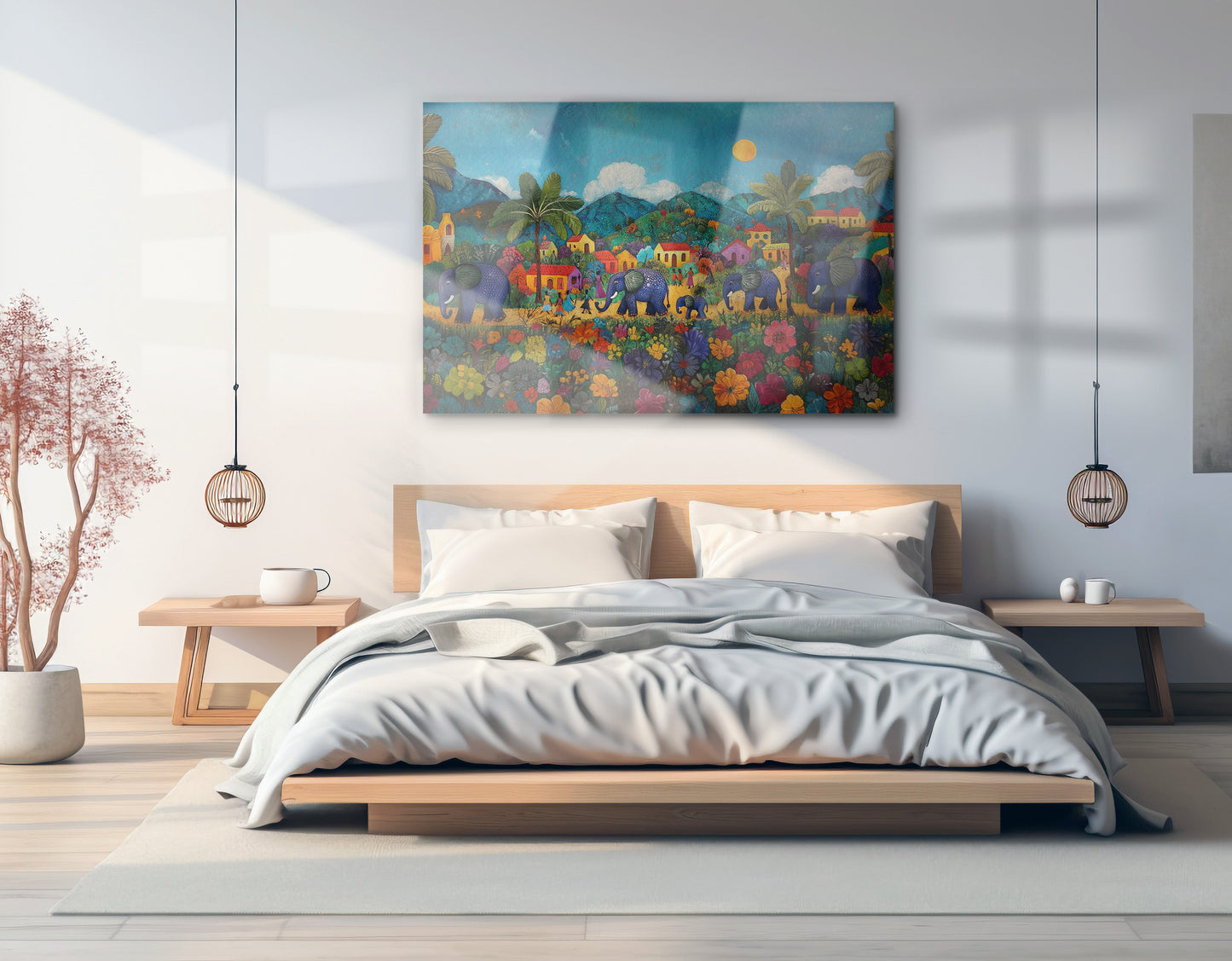 Tropical Village Elephant Caribbean wall art view 21