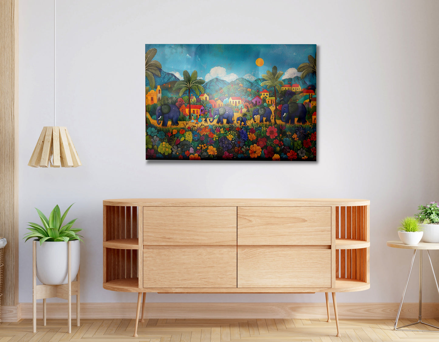 Tropical Village Elephant Caribbean wall art view 20