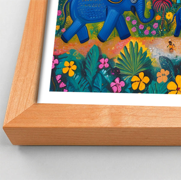 Coastal Village Elephant Black Caribbean wall art view 82