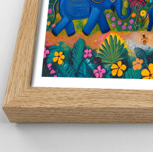 Coastal Village Elephant Black Caribbean wall art view 76