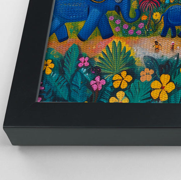 Coastal Village Elephant Black Caribbean wall art view 28