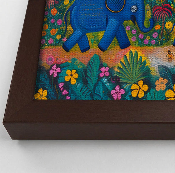 Coastal Village Elephant Black Caribbean wall art view 34