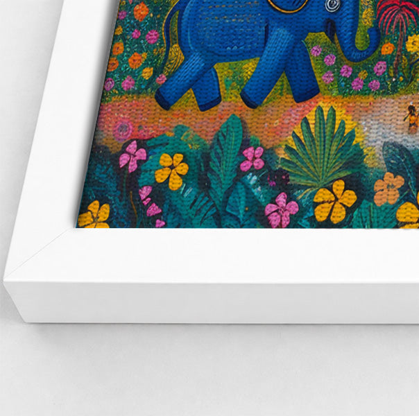 Coastal Village Elephant Black Caribbean wall art view 64
