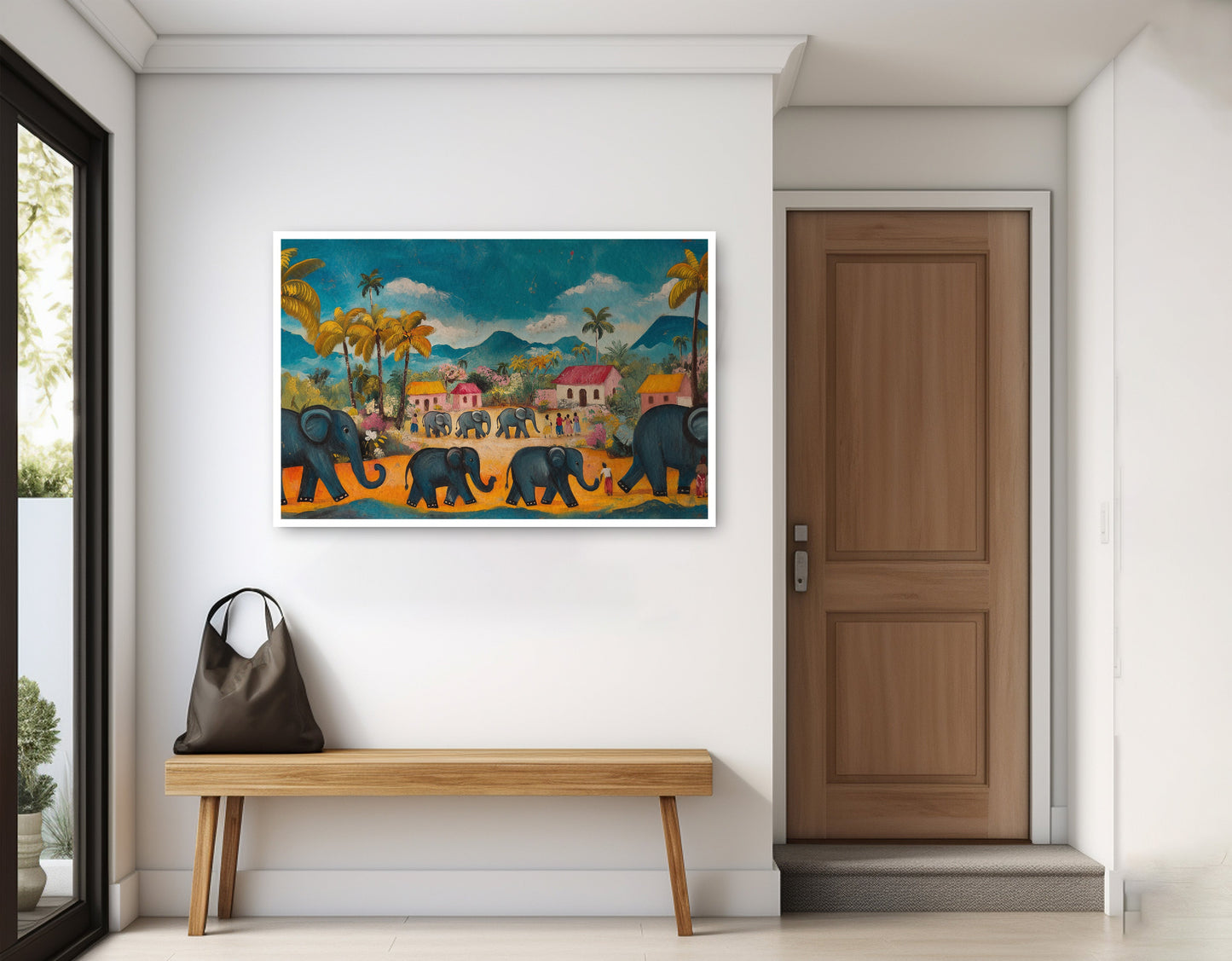 Elephant Village Parade Caribbean wall art home decor view