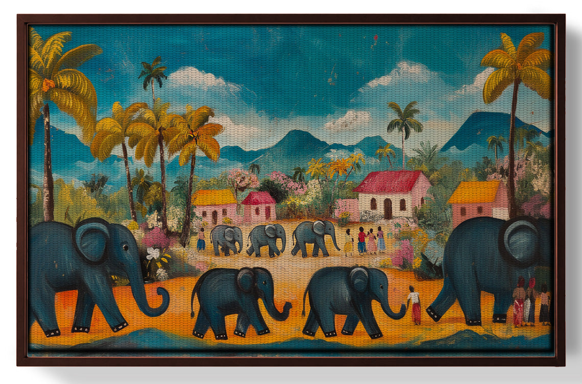 Elephant Village Parade Caribbean wall art view 31