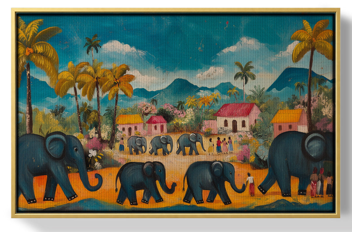 Elephant Village Parade Caribbean wall art view 37