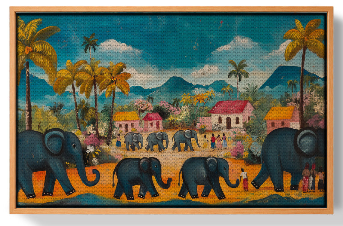 Elephant Village Parade Caribbean wall art view 43