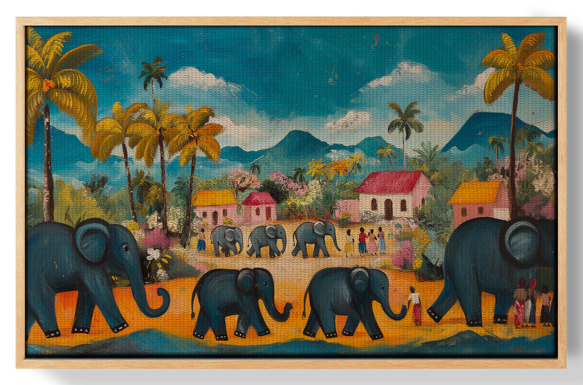Elephant Village Parade Caribbean wall art view 49