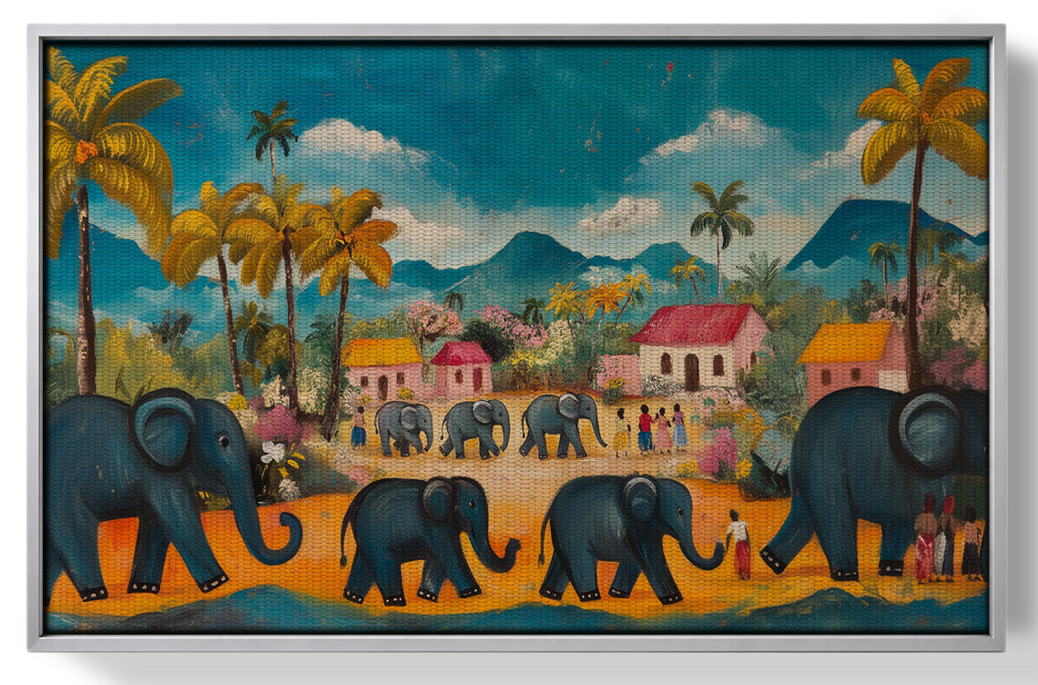 Elephant Village Parade Caribbean wall art view 55