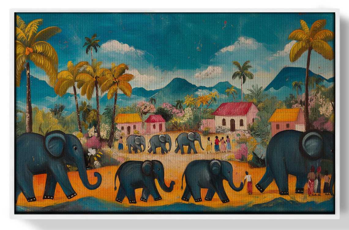 Elephant Village Parade Caribbean wall art view 61