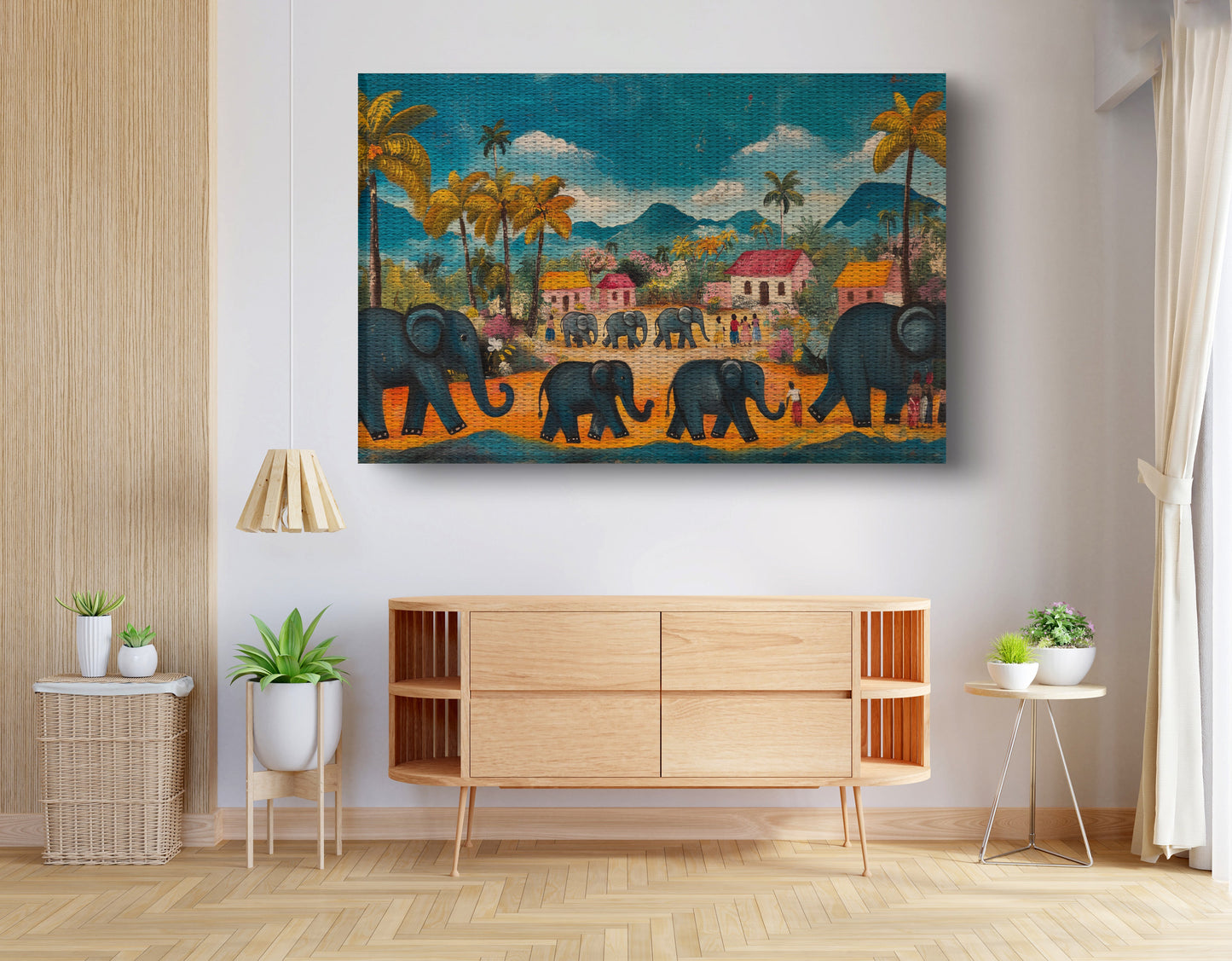 Elephant Village Parade Caribbean wall art view 14