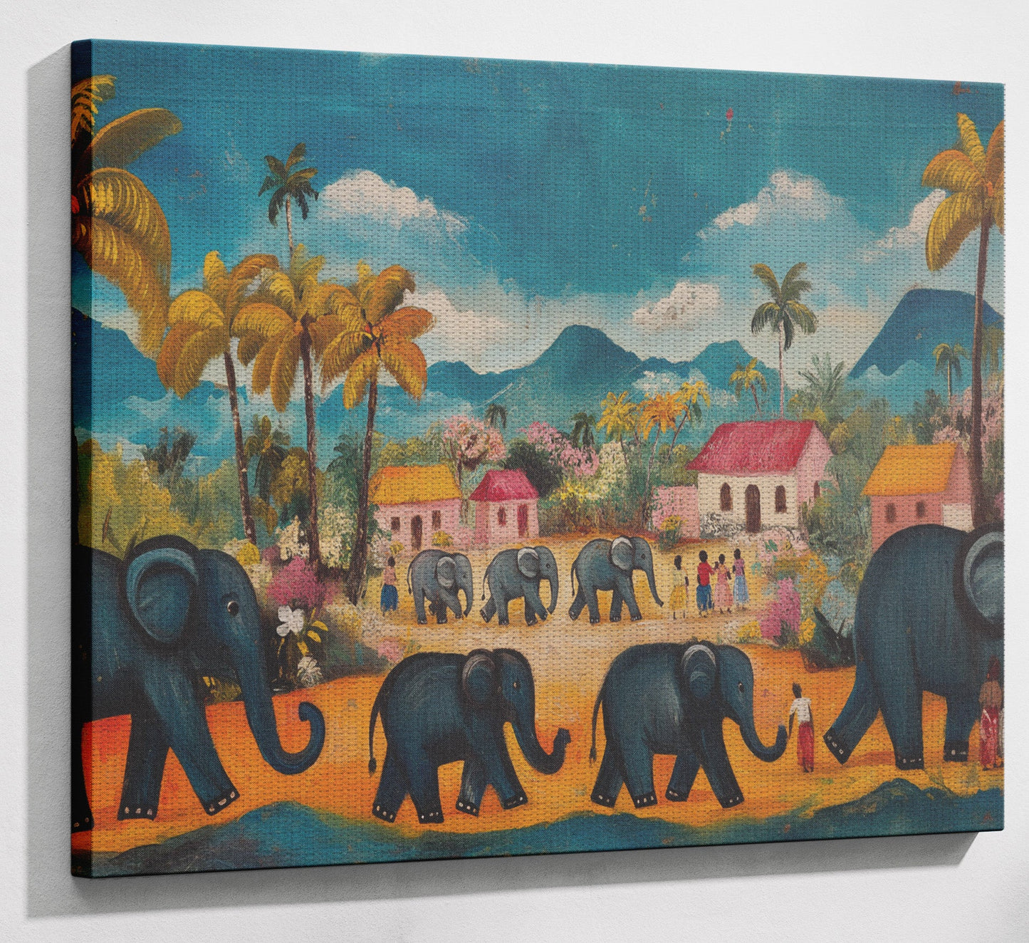 Elephant Village Parade Caribbean wall art view 13